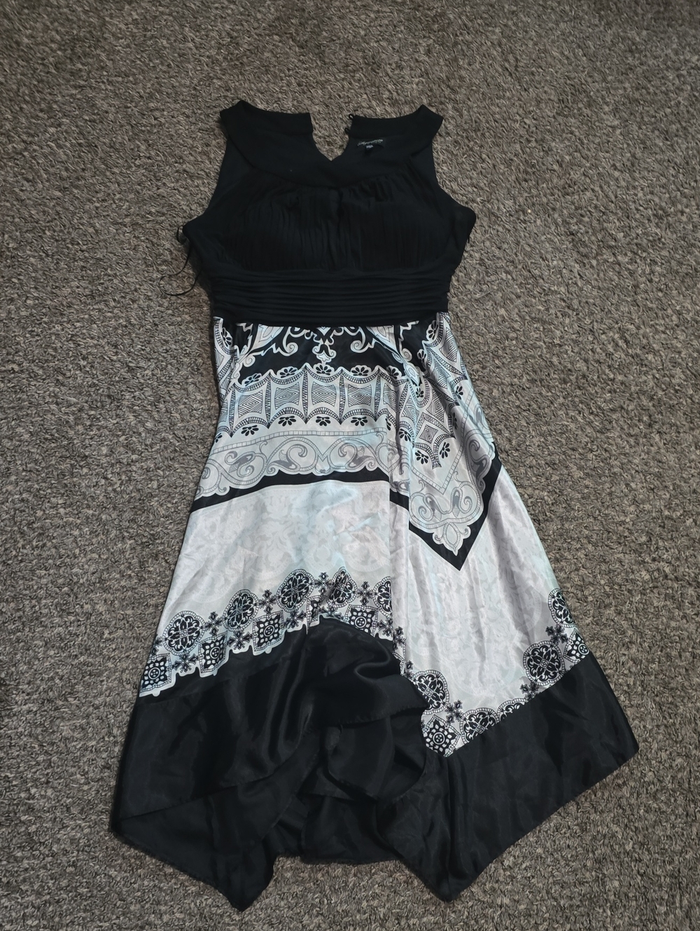 Signature Black & White Asymmetrical Fit Dress